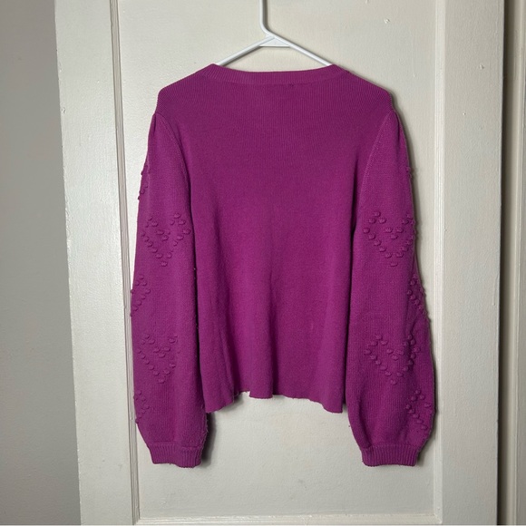 Splendid Cashmere Blend Smitten Heart Knit Bubble knit Pink Pullover L - Picture 9 of 11